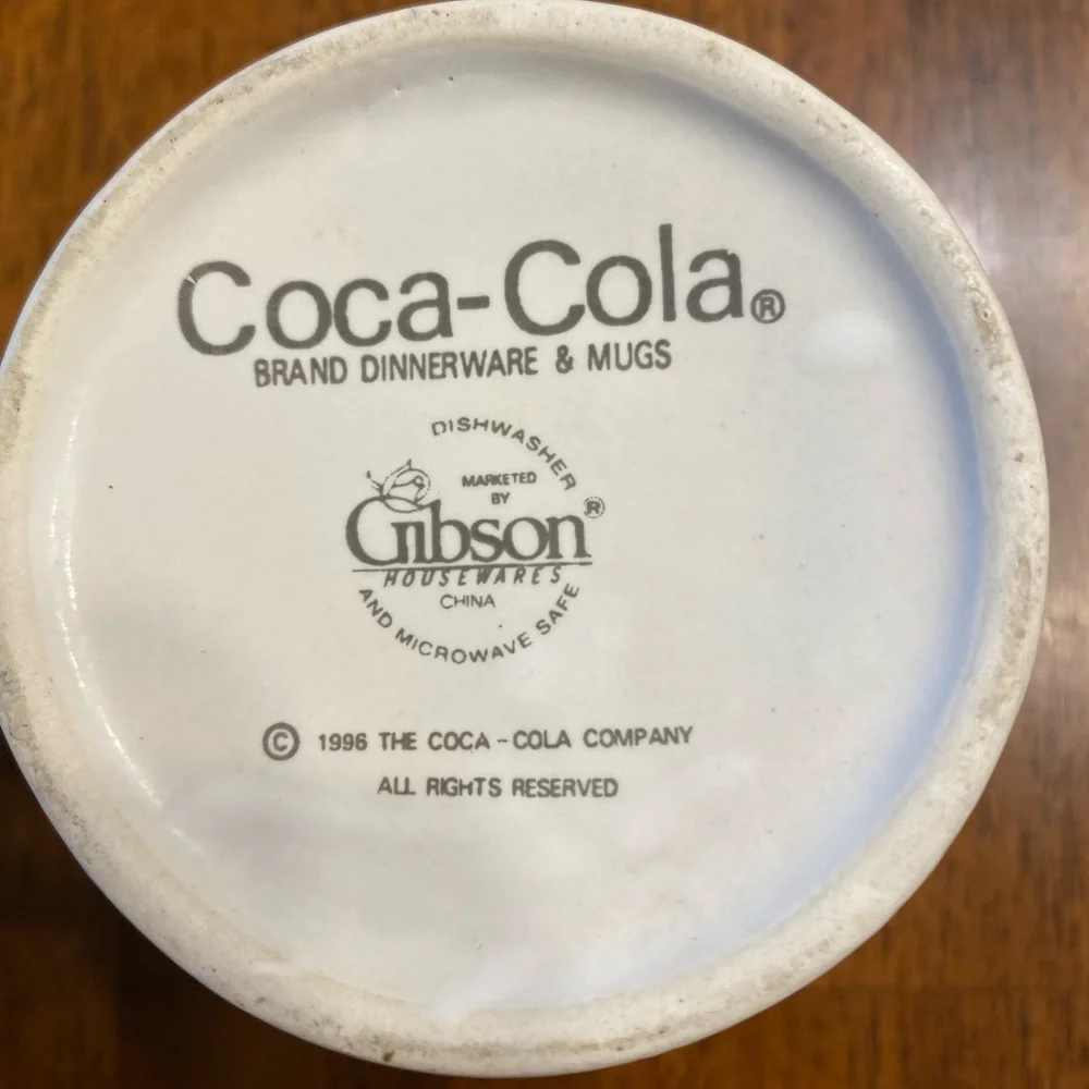 Coca-Cola mug from Gibson housewares. 1996 edition